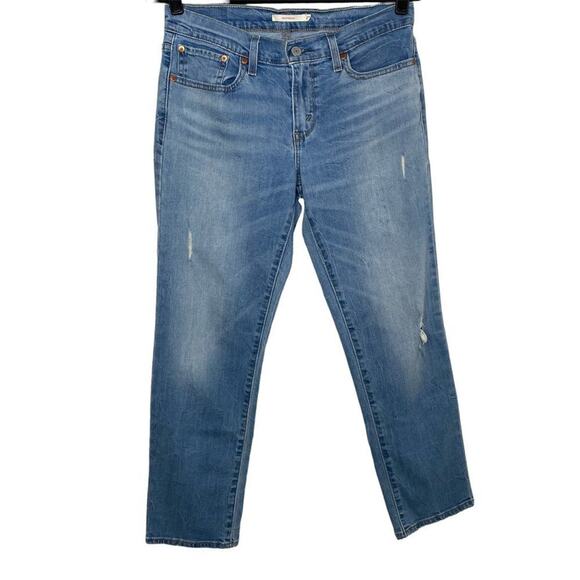 Levi's Medium Wash Lightly Distressed Boyfriend Jeans 27 - Picture 1 of 11